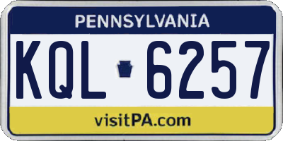 PA license plate KQL6257
