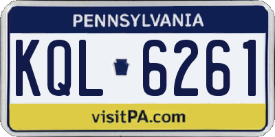 PA license plate KQL6261