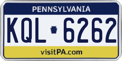 PA license plate KQL6262