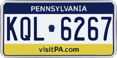 PA license plate KQL6267