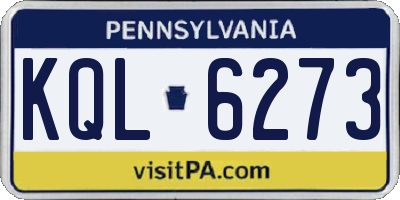 PA license plate KQL6273