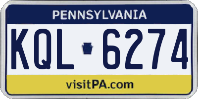 PA license plate KQL6274