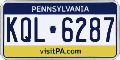 PA license plate KQL6287