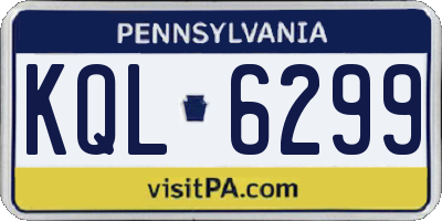 PA license plate KQL6299