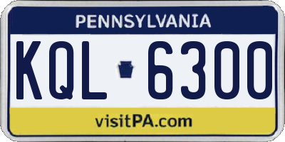 PA license plate KQL6300