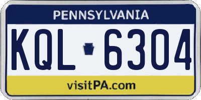 PA license plate KQL6304