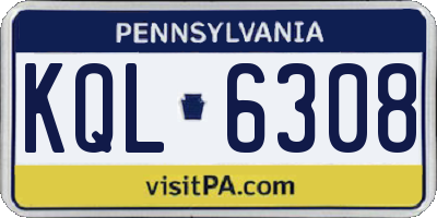 PA license plate KQL6308
