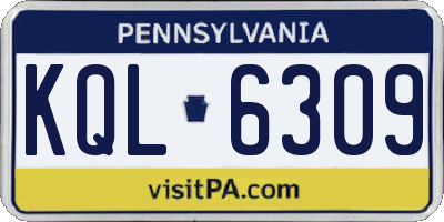PA license plate KQL6309