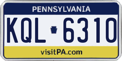 PA license plate KQL6310