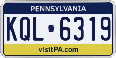 PA license plate KQL6319