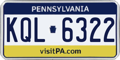 PA license plate KQL6322