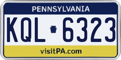 PA license plate KQL6323
