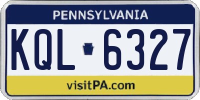 PA license plate KQL6327