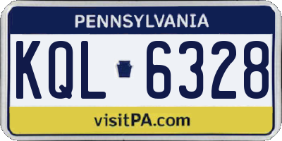 PA license plate KQL6328