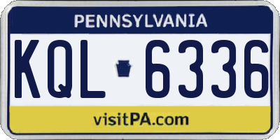PA license plate KQL6336