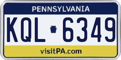 PA license plate KQL6349