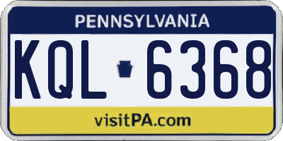 PA license plate KQL6368