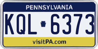 PA license plate KQL6373