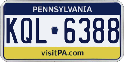 PA license plate KQL6388