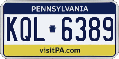 PA license plate KQL6389