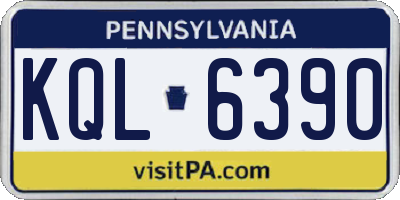 PA license plate KQL6390