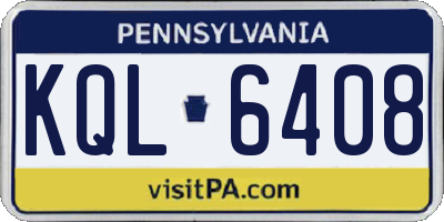 PA license plate KQL6408