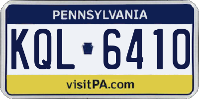 PA license plate KQL6410