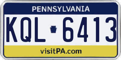 PA license plate KQL6413