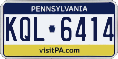PA license plate KQL6414