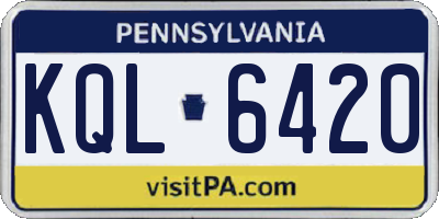 PA license plate KQL6420