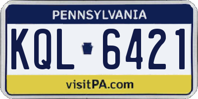 PA license plate KQL6421
