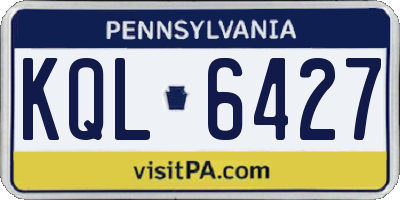 PA license plate KQL6427