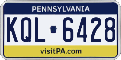PA license plate KQL6428