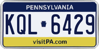 PA license plate KQL6429