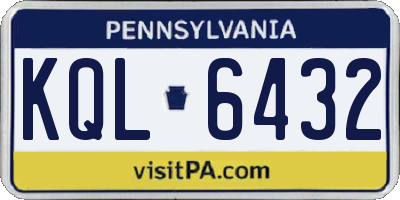 PA license plate KQL6432