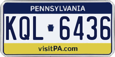 PA license plate KQL6436