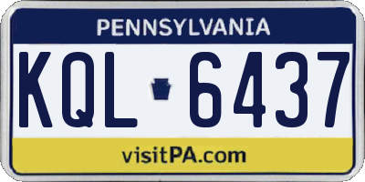 PA license plate KQL6437