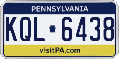 PA license plate KQL6438