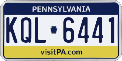 PA license plate KQL6441
