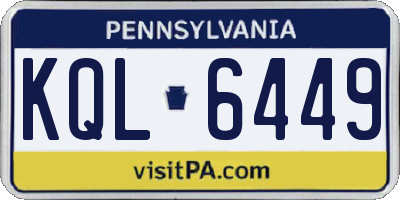 PA license plate KQL6449
