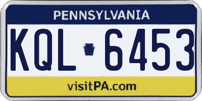 PA license plate KQL6453