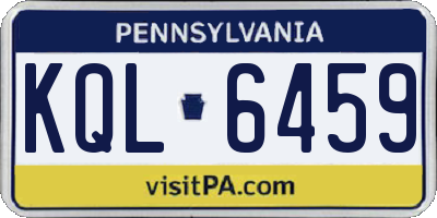 PA license plate KQL6459