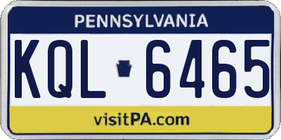 PA license plate KQL6465