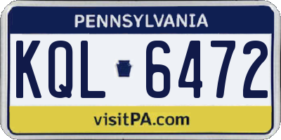 PA license plate KQL6472