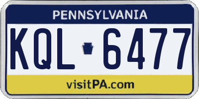 PA license plate KQL6477