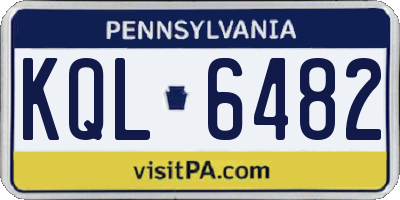 PA license plate KQL6482