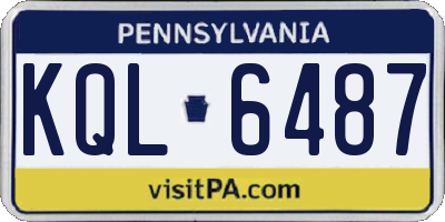 PA license plate KQL6487