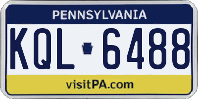 PA license plate KQL6488