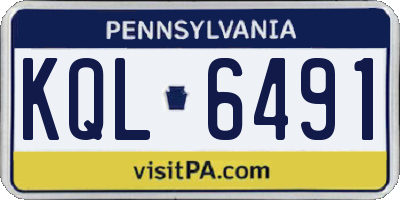 PA license plate KQL6491