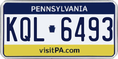 PA license plate KQL6493